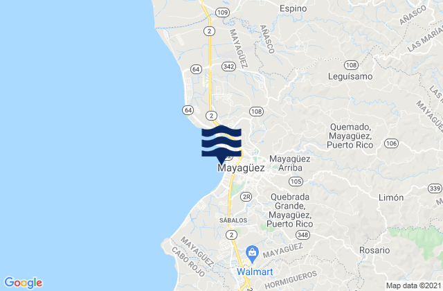 Mapa de mareas Mayagüez Barrio-Pueblo, Puerto Rico