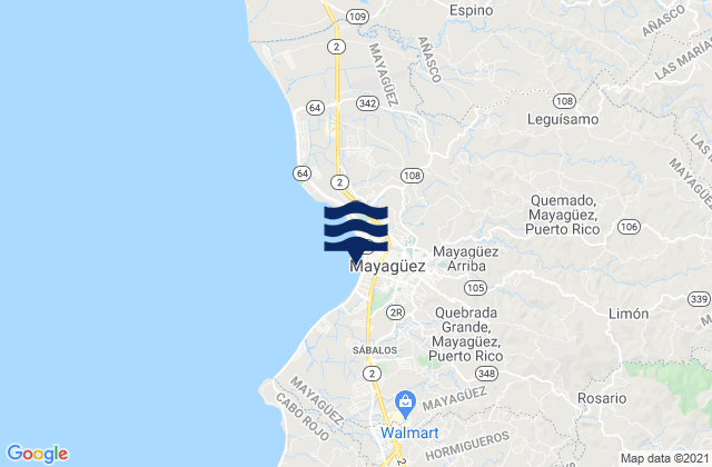 Mapa de mareas Mayagüez, Puerto Rico