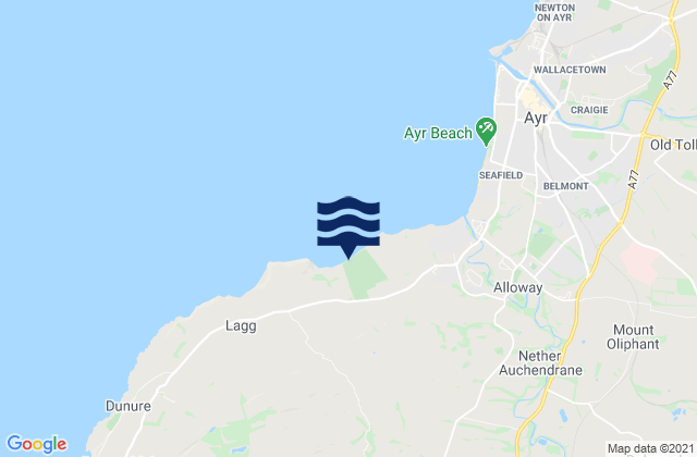 Mapa de mareas Maybole, United Kingdom