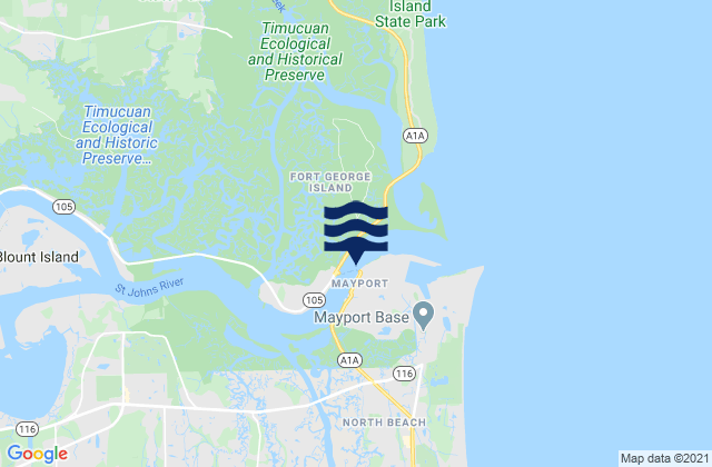 Mapa de mareas Mayport (ferry dock), United States