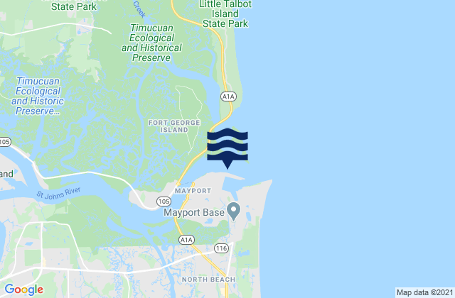 Mapa de mareas Mayport Naval Sta. (St Johns River), United States