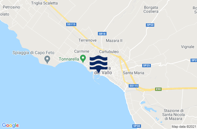 Mapa de mareas Mazara del Vallo, Italy