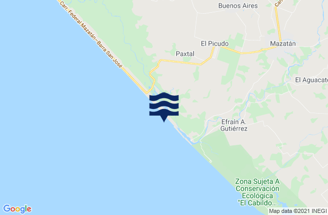 Mapa de mareas Mazatán, Mexico