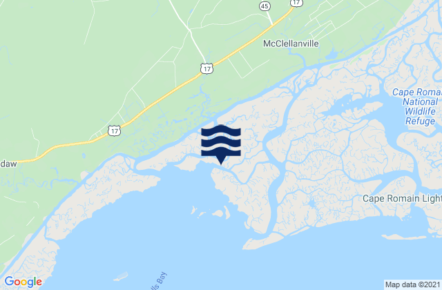 Mapa de mareas Mc Clellanville Jeremy Creek, United States