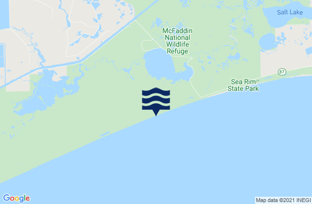 Mapa de mareas McFaddin Beach, United States