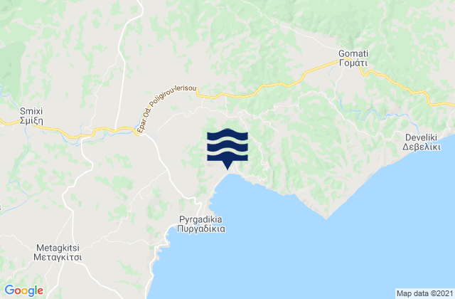 Mapa de mareas Megáli Panagía, Greece