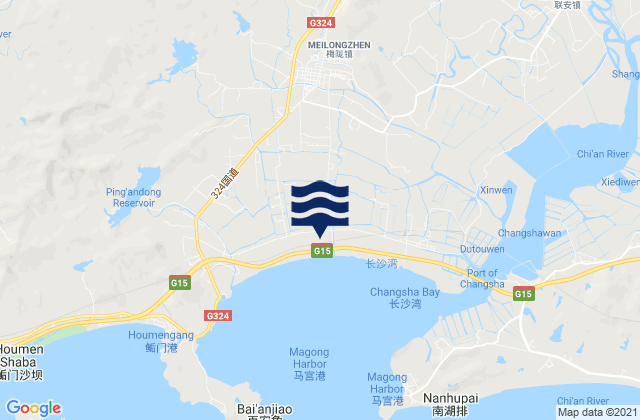 Mapa de mareas Meilong, China