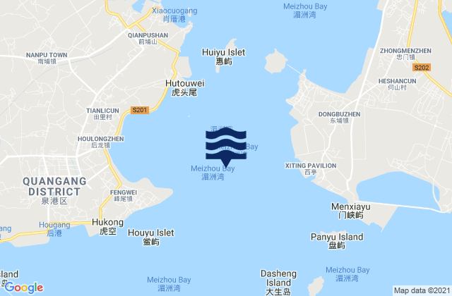 Mapa de mareas Meizhou Wan, China
