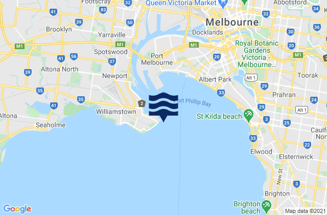 Mapa de mareas Melbourne (Williamstown), Australia