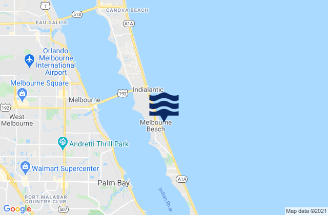 Mapa de mareas Melbourne Beach, United States