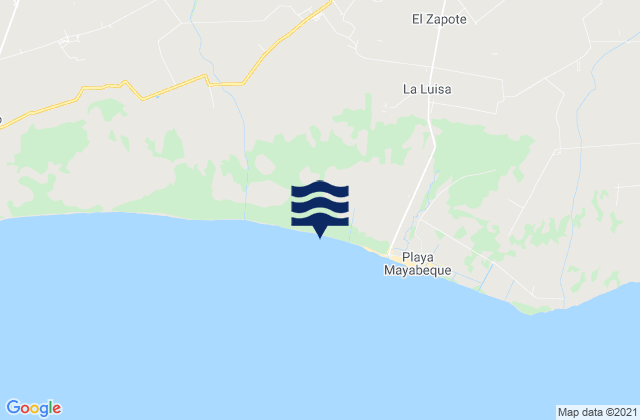 Mapa de mareas Melena del Sur, Cuba