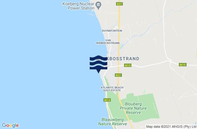 Mapa de mareas Melkbosstrand, South Africa