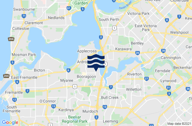 Mapa de mareas Melville, Australia