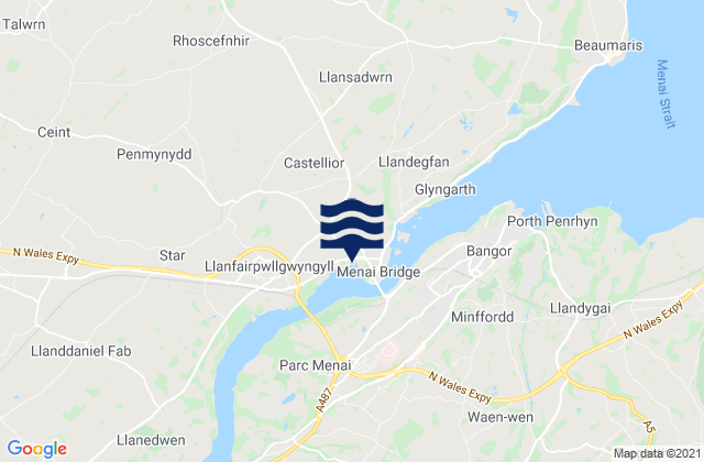 Mapa de mareas Menai Bridge, United Kingdom