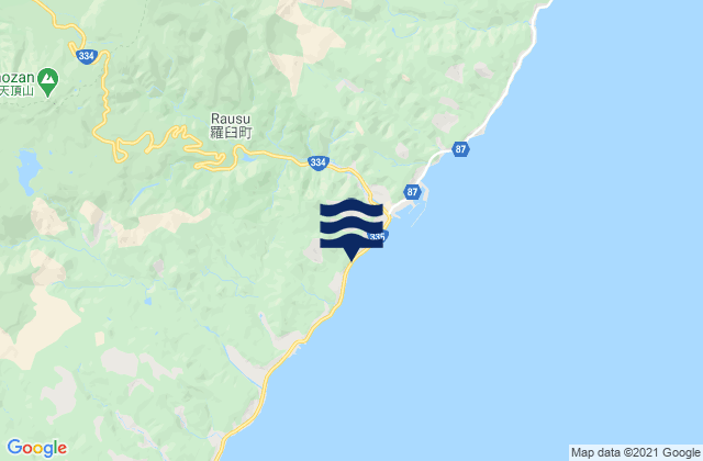 Mapa de mareas Menashi-gun, Japan