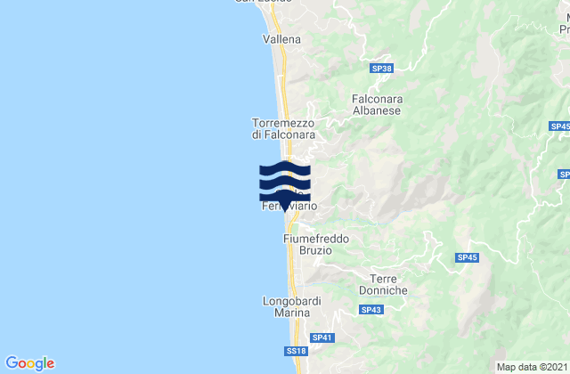Mapa de mareas Mendicino, Italy