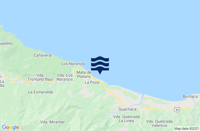 Mapa de mareas Mendihuaca, Colombia