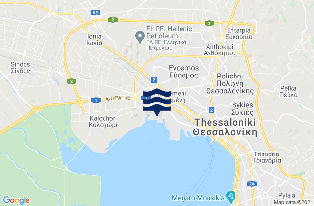 Mapa de mareas Meneméni, Greece