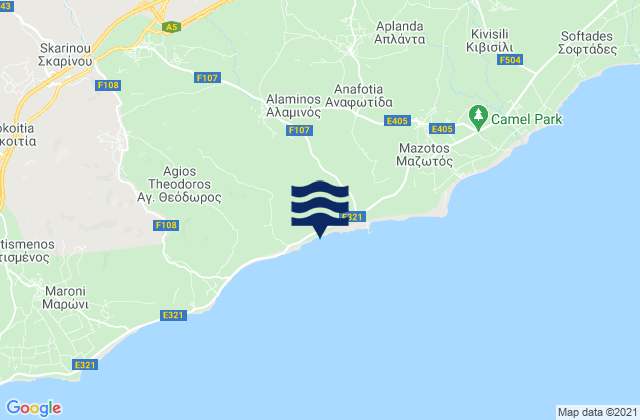 Mapa de mareas Menógeia, Cyprus