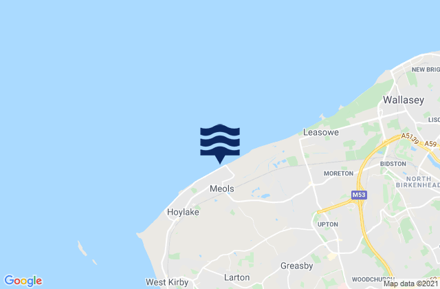 Mapa de mareas Meols Beach, United Kingdom