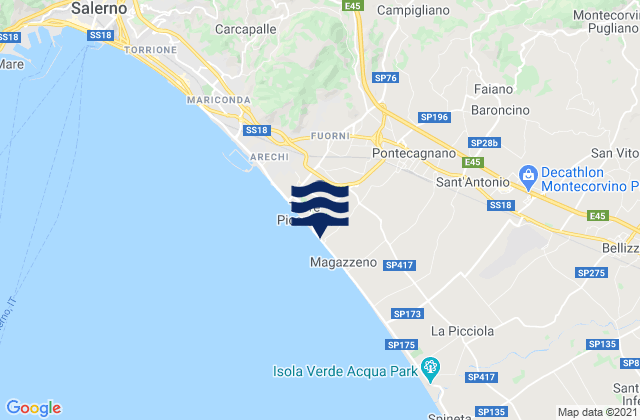 Mapa de mareas Mercato, Italy