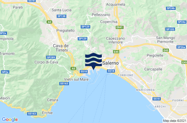 Mapa de mareas Mercato San Severino, Italy