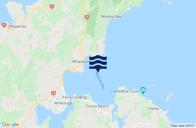 Mapa de mareas Mercury Bay, New Zealand