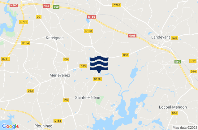 Mapa de mareas Merlevenez, France