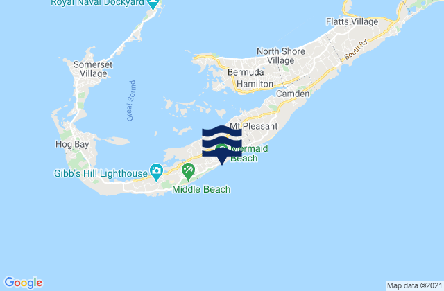 Mapa de mareas Mermaid Beach, Bermuda