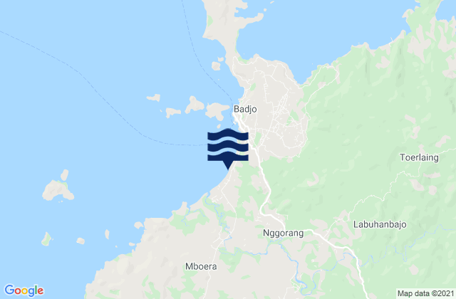 Mapa de mareas Merombok, Indonesia