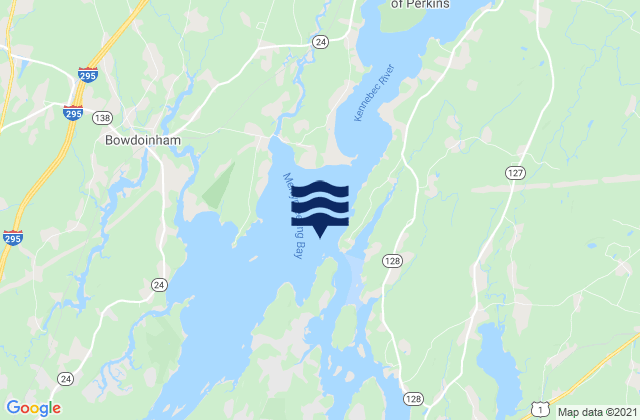 Mapa de mareas Merrymeeting Bay N of Chops Pass. Kennebec River, United States