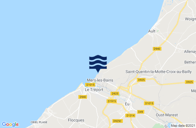 Mapa de mareas Mers-les-Bains, France