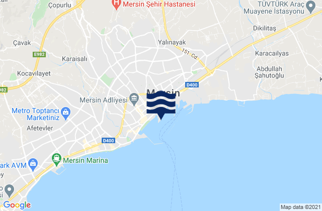 Mapa de mareas Mersin, Turkey