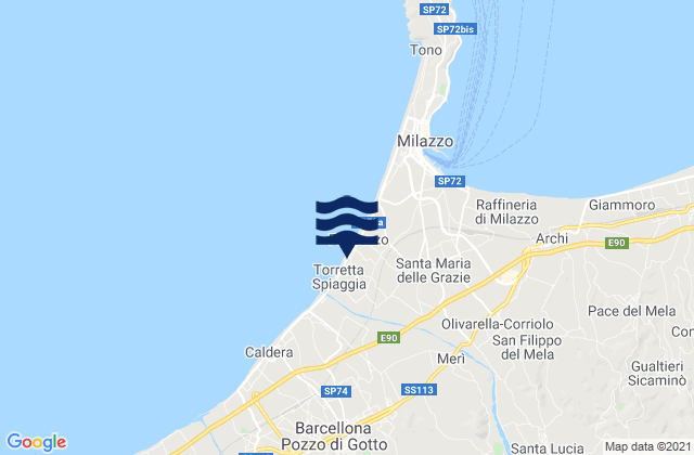 Mapa de mareas Merì, Italy