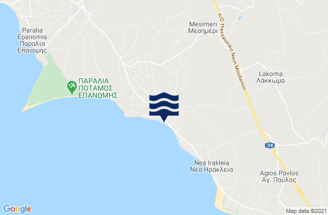 Mapa de mareas Mesiméri, Greece