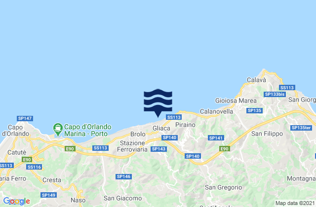 Mapa de mareas Messina, Italy