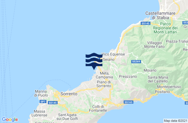 Mapa de mareas Meta, Italy