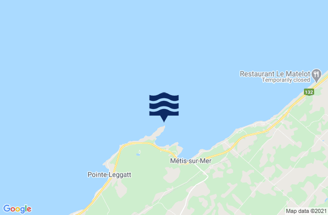 Mapa de mareas Metis-sur-Mer, Canada