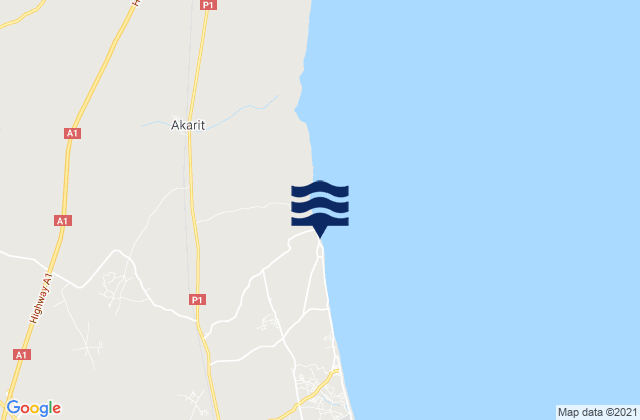 Mapa de mareas Metouia, Tunisia