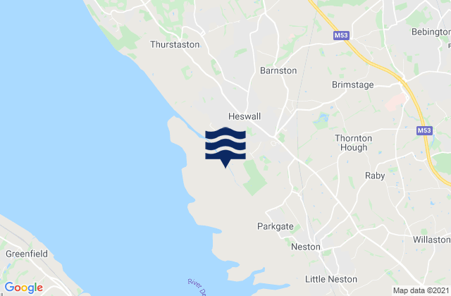 Mapa de mareas Metropolitan Borough of Wirral, United Kingdom