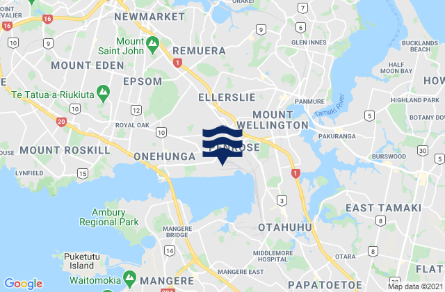 Mapa de mareas Metroport Auckland, New Zealand