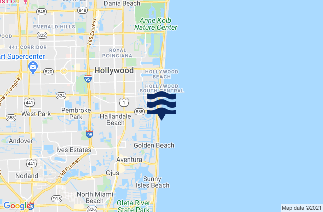 Mapa de mareas Miami Gardens, United States