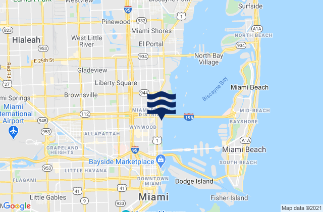 Mapa de mareas Miami Springs, United States