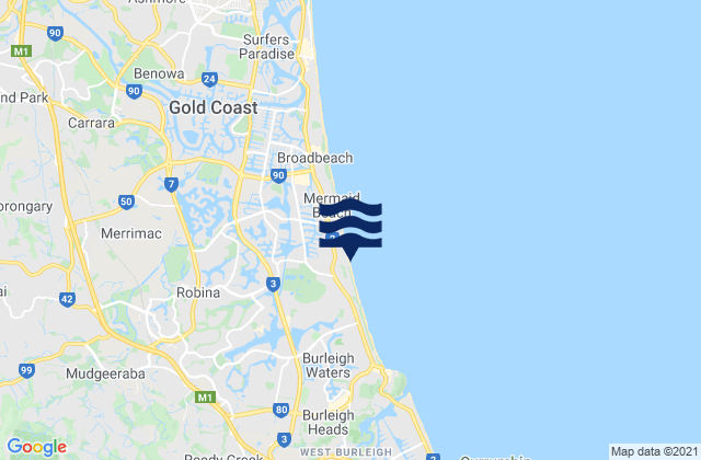 Mapa de mareas Miami State High School, Australia