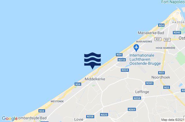 Mapa de mareas Middelkerke, Belgium