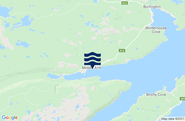Mapa de mareas Middle Arm, Canada