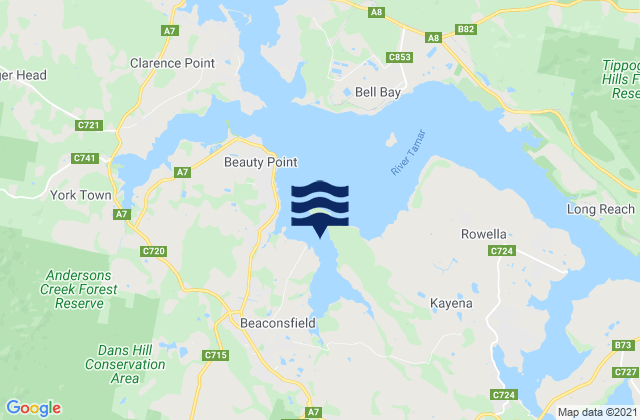 Mapa de mareas Middle Arm, Australia