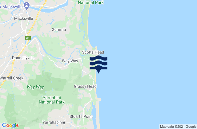 Mapa de mareas Middle Beach, Australia