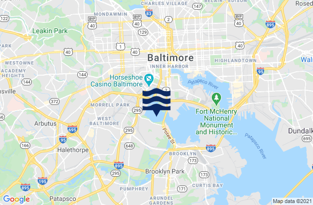 Mapa de mareas Middle Branch, Baltimore Harbor, United States