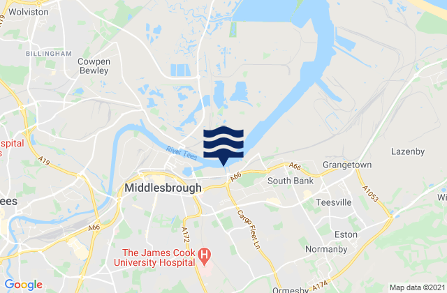 Mapa de mareas Middlesbrough, United Kingdom
